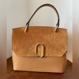 La Parmentier Paris Thais Suede and Leather Satchel Bag